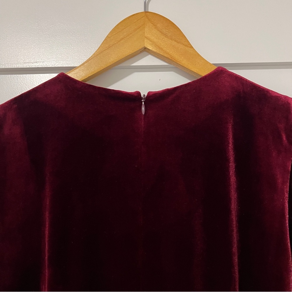 Nicola Bathie x Antonio Melani Velvet Helen Burgundy Midi Dress NWT 4 Holiday​ - Picture 7 of 7